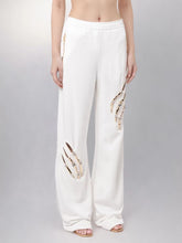 Hose mit weitem Bein und Lochmuster in Diamanten