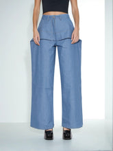 Design Retro Unregelmäßige Weite Bein Jeans