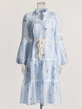 Robe à manches longues style mondaine brodée coréenne