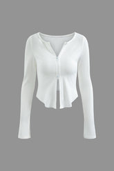 Langärmliges Oberteil mit Reißverschluss