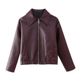 Car Leather Jacket Baggy Coat Leather Overcoat