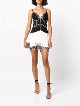 Minirock mit Kristallverzierung - Weiß