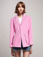 Perlen Blazer für Reverskragen Langarm