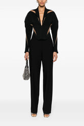 Black V-Neck Spiral Illusion Jacket