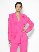 Zweiteiliges Set mit Blazer und hoher Taille und Hose im Blumenmuster