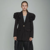 Blazer mit einem Knopf und V-Ausschnitt sowie Blumenmuster