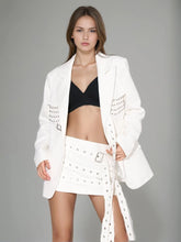 Blazermantel mit Schnürung und Nieten