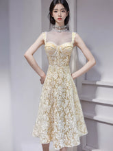 Embroidered Floral Mesh Suspender Dresses