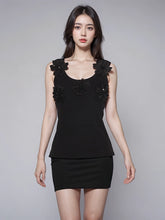 3D Floral Cotton Knitting Camisole Vest