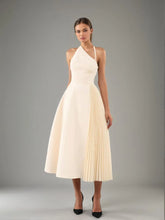 Slanted Shoulder Strap Irregular Pleated Pleated Maxi Dresses