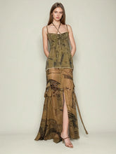 Robe longue irrégulière à col suspendu