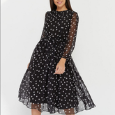 Robe ajustée transparente brodée