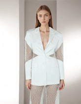 Blazer mit Patchwork und ausgehöhlter Spitze