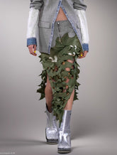 Hollow Out Split Irregular Skirts For Zipper Slimming