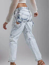 Loose Denim Trouser For High Waist Irregular Jeans