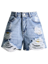 Amber Hollow Out Denim Short Pant