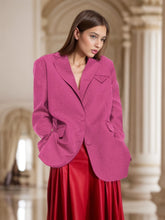 Taschen Schlankheits Blazer für Reverskragen Langarm