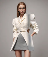 Einreihiger Blazer mit unregelmäßigem Schnitt für Reverskragen