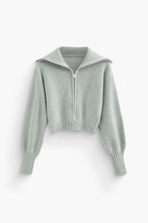 Haut en tricot à revers zippé