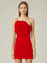 Einschultriges Patchwork-Minikleid mit Blumen-BH