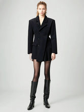 V Neck Irregular Hollow Splicing Suit Dresses