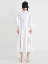 Robe tunique taille haute brodée