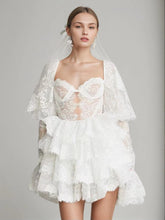Robe bustier brodée en feuille de lotus