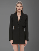 Blazer mit unregelmäßiger Taille und Aussparung