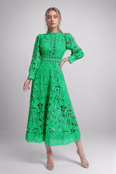 Hollow Out High Waist Elegant Midi Dresses