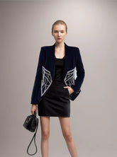 Blazer mit gespleißten Diamanten für lange Ärmel