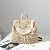 Sac à dos en paille Mori Casual Tassel Straw Same Seaside Vacation Beach Bag