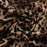 leopard print loose collar long sleeved pants casual set