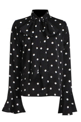 Gepunktetes Crêpe-Hemd mit Krawatte