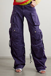 Violet Cotton Denim Trousers