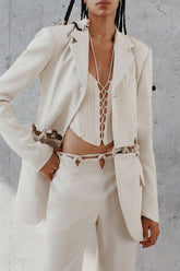 Blazer mit geflochtenem Cut-Out an der Taille
