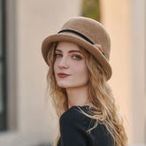 Warmer Fischerhut aus Wolle, eleganter, anmutiger Retro-Hut