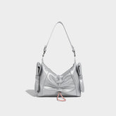 Pleated Shoulder Underarm Bag Niche High Sense Silver Hand Carrying Crossbody Bag
