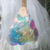 Handgewebte Ketten-Nischen-Feen-Garnelen-Knallbonbon-Dreieckstasche Einfache tragbare Muscheltasche