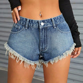 Burr Baggy Denim Shorts