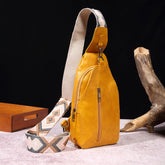 Sac de poitrine rétro décontracté, sac à bandoulière de couleur unie, sac banane bohème