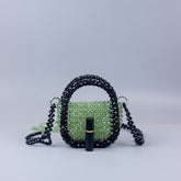 Craft Multi Color Acryl Horn Perle tragbare ausgehöhlte Ausschnitt Blumenform Perlen Schultergurt Messenger Bag