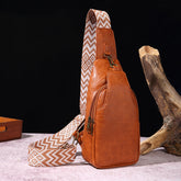 Sac de poitrine décontracté Sac à bandoulière de couleur unie Sac banane bohème vintage pour