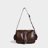 Niche Solid Color Baguette Light Luxury Underarm Bag Flip Shoulder Messenger Bag