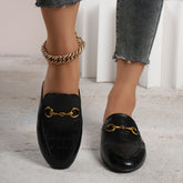 round Head Stone Pattern Flat Lazybones Shoes Casual Slip on Square Gommino