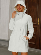 Chapeau détachable coupe-vent imperméable couleur unie à manches longues manteau fin vêtements décontractés