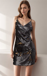 Mixed Color Sequin Backless Dresses