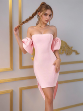 Lanter Sleeve Swallowtail Bandage Party Dresses