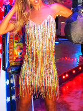 Mini-robe sans manches à pampilles Asa