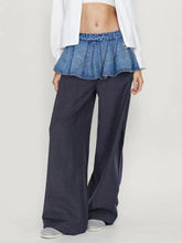 Lässige, lockere Hose mit Cowboy-Patchwork-Muster