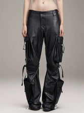 Taschen Lederhose für gespleißte Kordelzughose